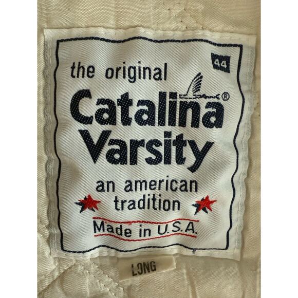 VTG Catalina Varsity 1978–83 Beige USA Bomber Workwear Jacket Utility Retro 44 - Picture 3 of 10